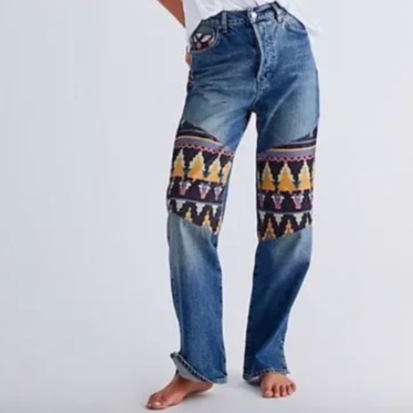 Free People Rocky Mountain Straight Leg Jeans sz 26 - Picture 5 of 10